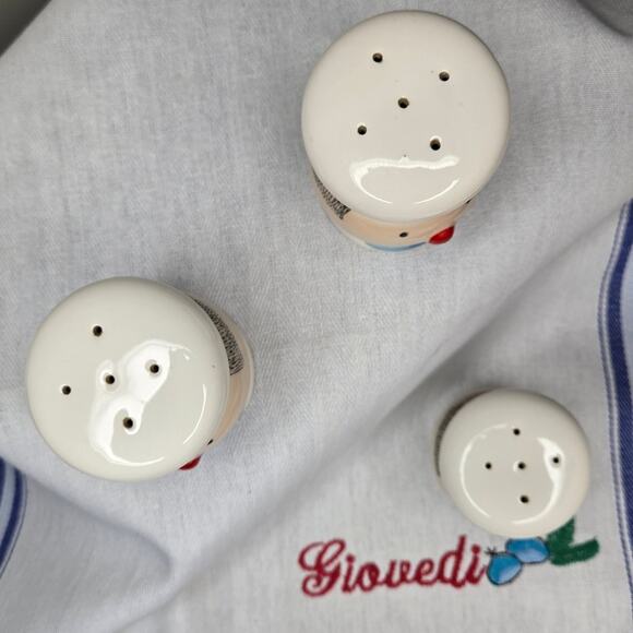 Ceramic Chef Head Spice Shakers Set - Allspice Cinnamon Paprika - Picture 3 of 7